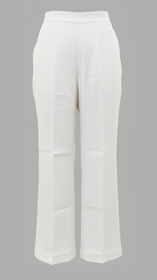 White Straight-Leg Pants for Women – Minimalist Tailored Fit