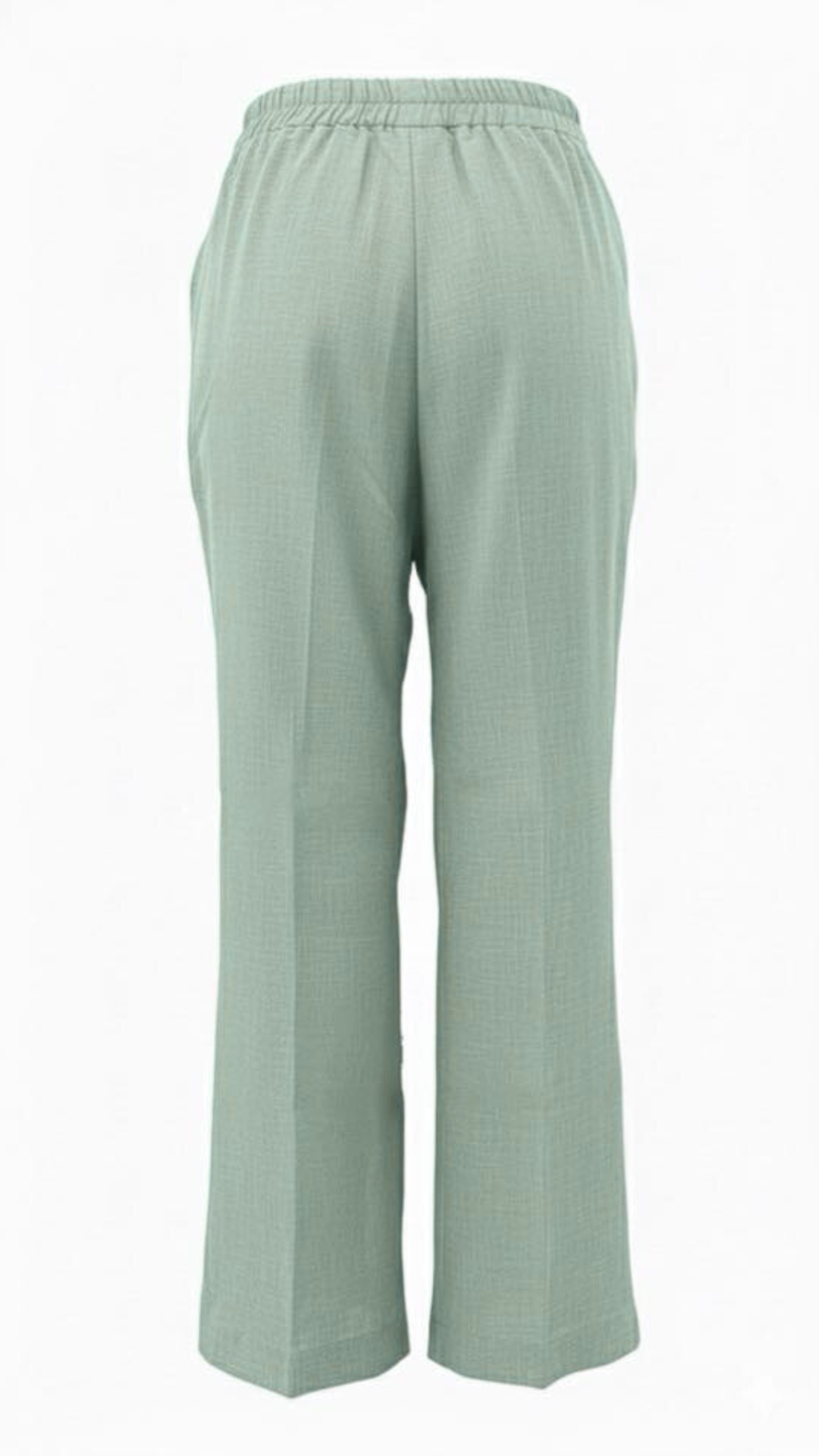 Sage Green Straight-Leg Pants for Women – Cotton-Linen Blend | Sajra