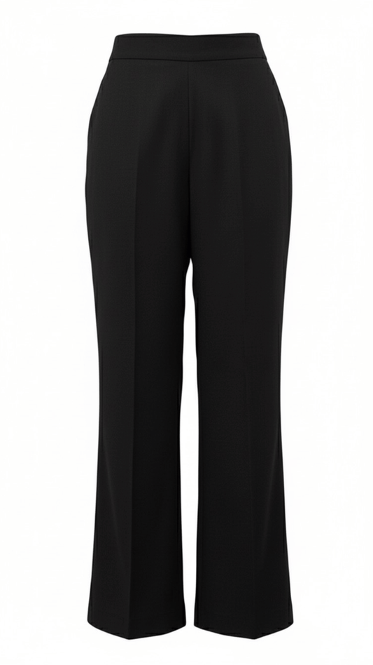 Black Straight-Leg Pants for Women – Cotton-Linen Blend | Sajra