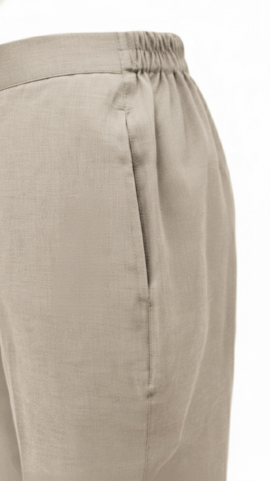 Beige Straight-Leg Pants for Women – Cotton-Linen Blend | Sajra