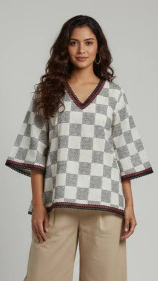 Lalima - Checkered Charm Top