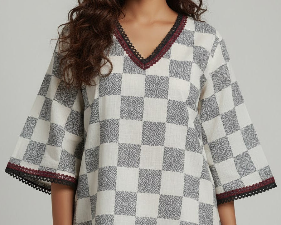 Lalima - Checkered Charm Top
