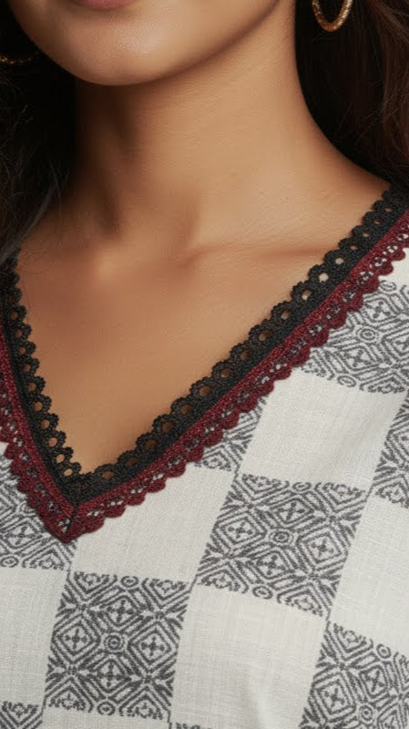 Lalima - Checkered Charm Top