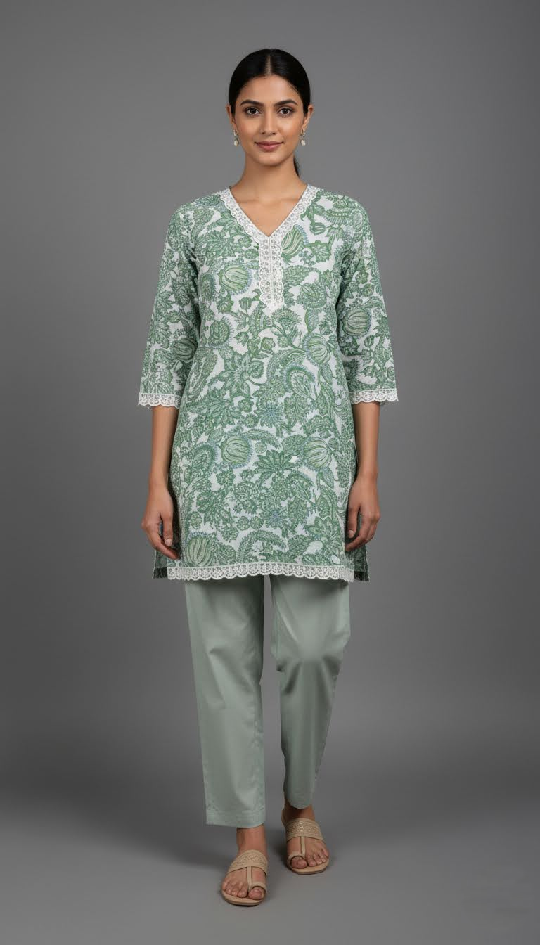 Saira – Mint Bloom Coord Set
