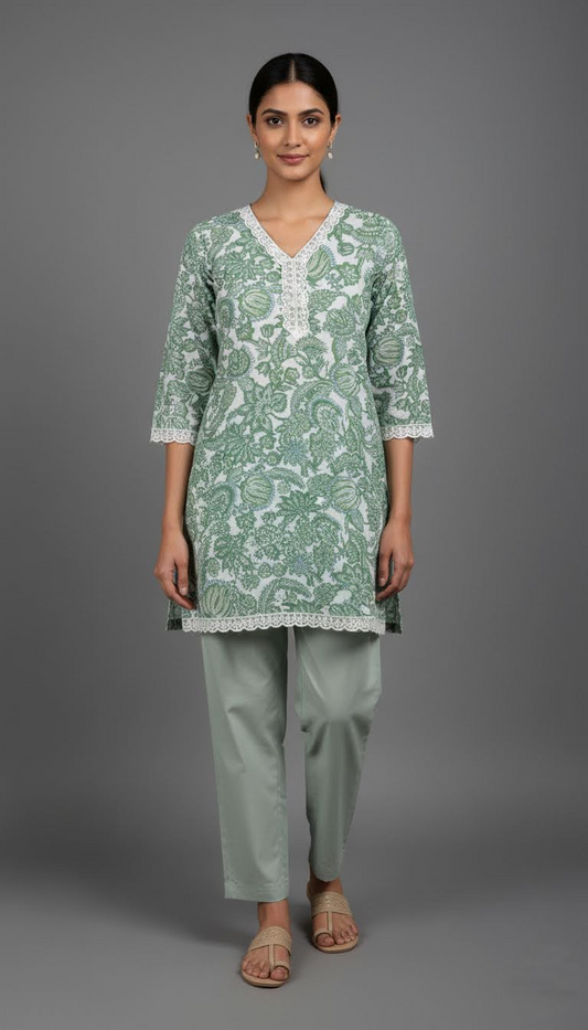 Saira – Mint Bloom Coord Set