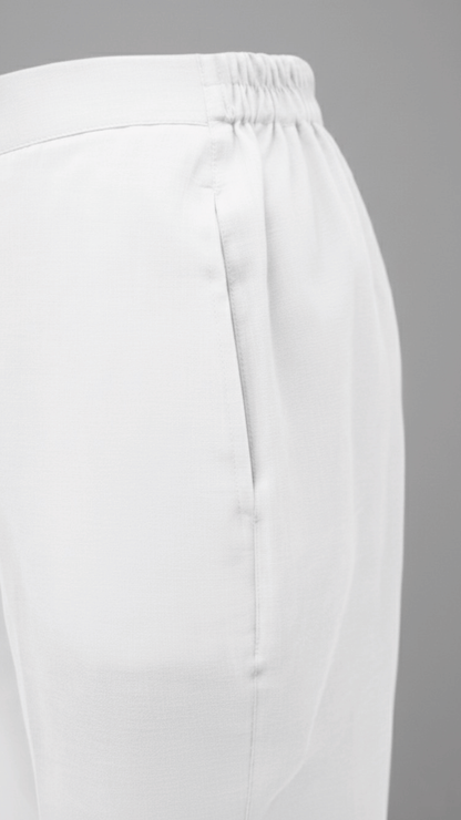White Straight-Leg Pants for Women – Minimalist Tailored Fit