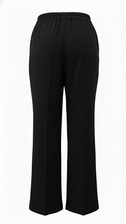 Black Straight-Leg Pants for Women – Cotton-Linen Blend | Sajra