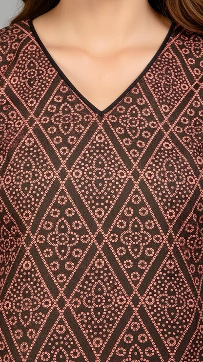 Close-up of a patterned shirt with geometric design